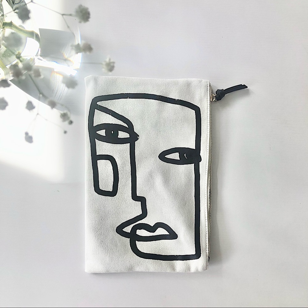 Canvas Abstract Large Clutch BRAND NEW